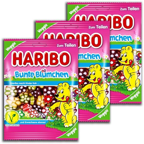 3 er Pack Haribo Bunte Blümchen vegetarisch 3 x 175g Fruchtgummi
