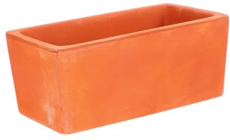 VICASKY Pot de Fleurs en Terre Cuite Rectangulaire, Trou de Drainage, pour Succulentes et Fleurs, Intérieur ou Extérieur, Décor Rustique