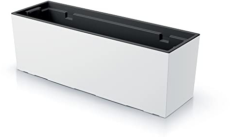Tymar Fioriera per fiori, vaso da fiori, fioriera da esterno, vaso da fiori per esterni, rettangolare (Bianco; 77x23x25 cm)