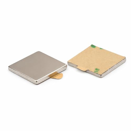Imanes Autoadhesivos de Neodimio 15x15x1,5 mm (15 Piezas) | Adhesivo 3M 467MP | Imanes Cuadrados Potentes con Revestimiento de Níquel para Manualidades, Bricolaje y Decoración