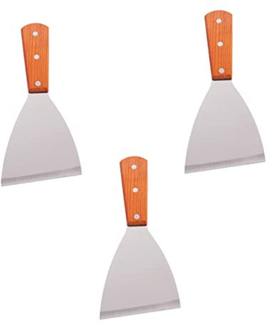 POPETPOP 3pezzi Spatole Per Bistecche Paletta Per Hamburger Paletta Per Pancake Raschietto Per Piastra Spatola in Acciaio Per Cucinare Utensili Da Cucina in Accessori Da Cucina