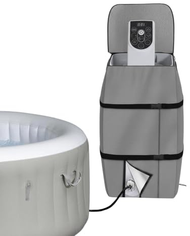Housse De Chauffage pour Spa,Couvercle De Pompe De Spa(43x38x54cm) | Housse De Pompe De Chauffage,Pose Facile, Anti-UV,Pour Baignoire,Piscine Extérieure