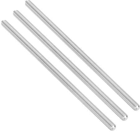 PATIKIL 3/8-24 UNF 304 Stainless Steel Fully Threaded Rod, 3Pcs 7.9 Length Long Threaded Screw Right Hand Threads All Threaded Rod Studs for Anchoring Bolt, Clamps, Hangers and U-Bolts