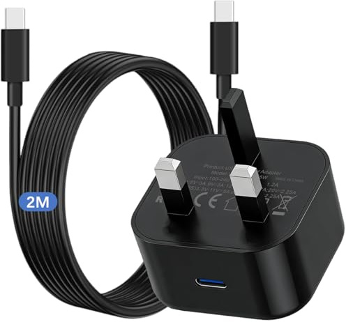 [20W] Samsung Tablet Fast Charger for Samsung Galaxy Tab A11/A11 Plus, S11, S10/S10 FE/, S9/S8/S7/S6, A9 Plus/A9/A8/A7/A7 Lite, Ultra USB Type C Charging Cable [2M], UK 3 Pin Mains wall Charger Plug