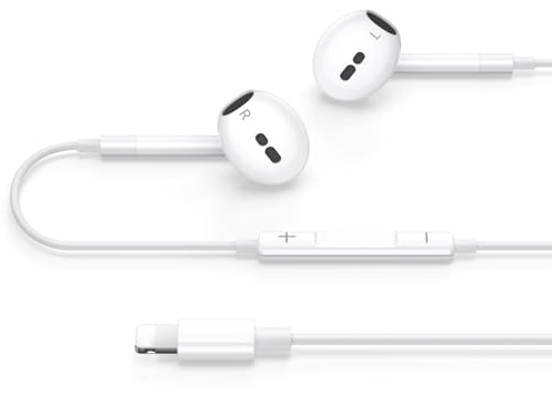 Écouteurs filaires pour iPhone 14 [Certifié MFi] Écouteurs intra-auriculaires avec microphone et écouteurs stéréo HiFi pour iPhone 14/13/12/11 Plus Pro Max/XR/XS/X/SE/8/7/Plus/iPad iOS