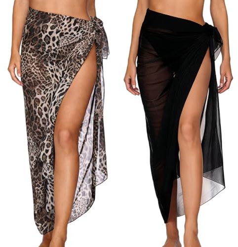 ANBET Sarongs for Women Beachwear, Sarong Swim Skirt Beach Coverups Chiffon, Beachwear Bikini Cover Up