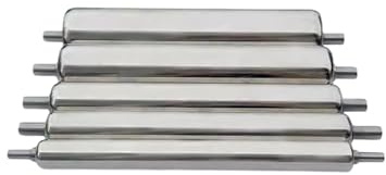 5-pack transportörrullar i stål – 32 mm diameter kraftiga rullar för inmatning/utmatningsbord idealiska för fabriksanvändning och projekt (3,2 x 65 x 69 x 0,8 cm)