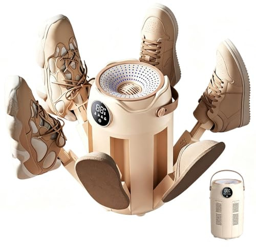 Portable Electric Boot Dryer, 360° Hot Air Boot Dryer with Digital Controls and 3/6/9 H Timer Function, 6-Arm Design for Sneakers Everyday Shoes Glove Hat Sock