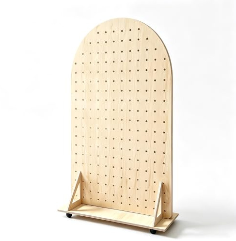 Fristående Pegboard Trä, Rumsavdelare Skärmvägg Brun