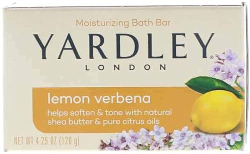 Yardley London Lemon Verbena with Shea Butter & Pure Citrus Oil Moisturizing Bar 4.25 ozr (Pack of 6)