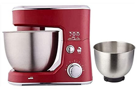 SMSOM Compact Stand Mixer, 4L with Beaters & Dough Hooks Included 6-Speed Handheld Mixer, Black (Color : Red)