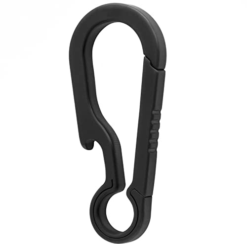PJYTAC Black Titanium Carabiner for Keys Small Keychain Quick Release Key Clip with Bottle Opener Holder for Men and Women Gifts for Him