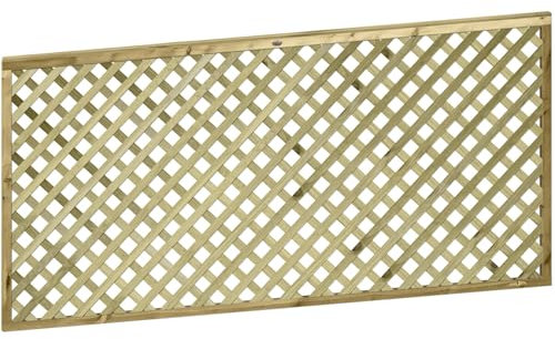 Urban Capped Diamond 6x3ft (W: 6ft x H: 3ft) Fully Framed Smooth-Planed Modern Decorative Pressure-Treated Trellis Panel Thick/Strong Laths 45mm Holes Width 1828mm x Height: 920mm