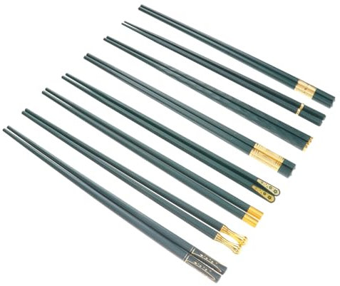 Alipis 8pares Palillos Chinos Japoneses Duraderos Reusables Antideslizantes y Resistentes Al Calor