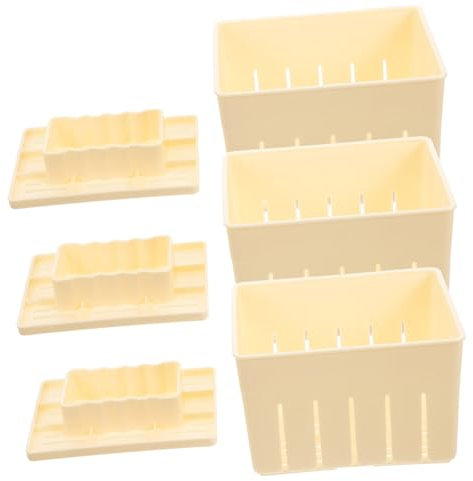 HOLIDYOYO 3set Stampo Per Tofu in Plastica Resistente Stampi Per Formaggio Fatti Strumento Per Preparare Tofu e Formaggio