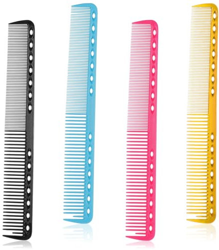 4 Pack Carbon Combs for Hair Stylist, Barber Combs Professional Hair Cutting Comb Fiber Salon Hairdressing Comb Fine Tooth Comb for Man and Woman Hairdressing Comb Heat Resistant Barber Comb