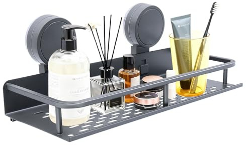 Duschablage Saugnapf 30 Zentimeter Lang, Duschregal Ohne Bohren Abnehmbar, Shampoo Halterung Für Dusche 10 Kg Tragkraft für die Aufbewahrung von Shampoo und Spülung Im bad und in der Küche