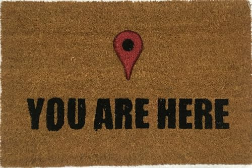 KOKO DOORMATS Fußmatte Kokos Außen und Innen Lustig, 60x40 cm. You Are Here | Rutschfeste Kokos Türmatte für Haustür, Innen & Aussen, Ideal Schmutzfang und Eingangsmatte