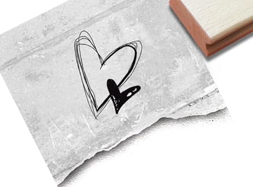 Stempel Herz Doppelherz - Motivstempel Heart Herzstempel Liebe Valentinstag Hochzeit Karten Einladung Tischdeko Gastgeschenk Scrapbook - zAcheR-fineT