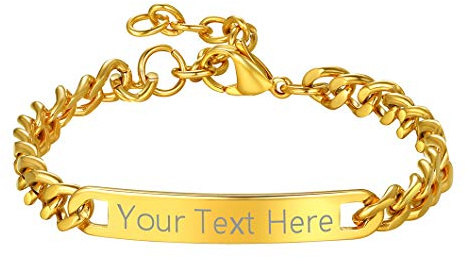 Richsteel Personalisierbares Partnerarmband Damen Armband mit Gravur Pärchen Freundschaftsarmband mit Geschenkebox für Valentinstag Weihnachten Muttertag