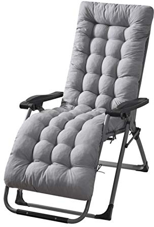 Auflagen für Gartenliegen, Anti-Rutsch Kissen Liegenauflage, Dick Garten Liege Stuhl Polster, Tragbare Innenhof Gepolstertes Bett Relax-Liegestuhl für Reisen,Urlaub,Innen,Außen 170x53x8cm,Grau