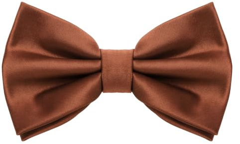 MASADA Herren Fliege Nussbraun Seidenlook, stufenlos verstellbar, handgefertigt, Hakenverschluss - 12 x 6 cm 100% Polyester