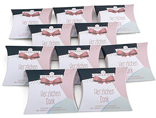 Glückslicht in der Geschenkbox mit der ausgestanzten Schleife | Edition Emotion | Herzlichen Dank | Ein überraschendes Dankeschön | 10er-Set