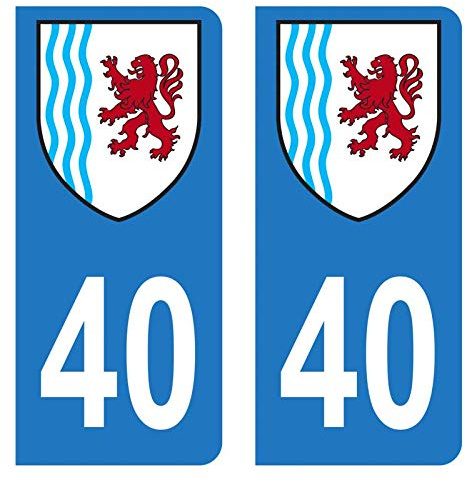 HADEXIA Autocollant Stickers Plaque immatriculation Voiture Auto département 40 Landes Logo Région Nouvelle-Aquitaine
