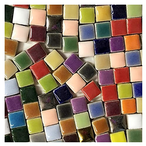 LUOSHUAI Tesselles mosaique 100g DIY Céramique Mosaïque Carré Carré Céramique Mosaïque Faire des Carreaux DIY Mosaique Verre (Color : Green Color Mixing)