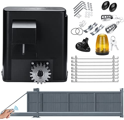 Elektrischer Schiebetorantrieb Set, SWANEW Toröffner 280W garagentorantrieb Schiebetor Torantrieb Set Tor Antrieb mit 2 Fernbedienungen Maximales Gewicht bis 600kg