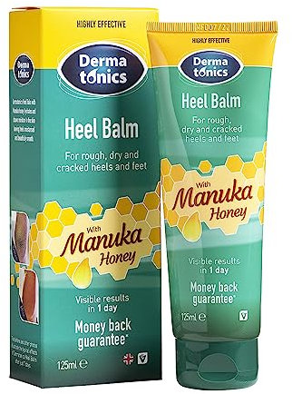 Dermatonics Fast-Acting Manuka Honey Heel Balm | Nourishing Formula for Very Dry and Cracked Heels | Visible Results in Just 1 Day | Suitable for Diabetics | 125 ml