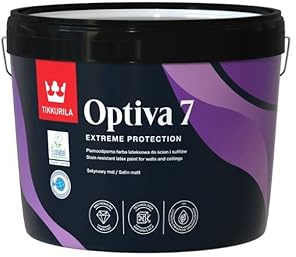 TIKKURILA Optiva 7 - Durable Satin Matt Paint For Walls & Ceilings - Zero VOC, Scrubbable, Easy To Clean - 3 Litres