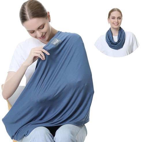 NeoTech Care Baby Nursing Cover Breastfeeding Scarf | Soft Fabric (Blue)