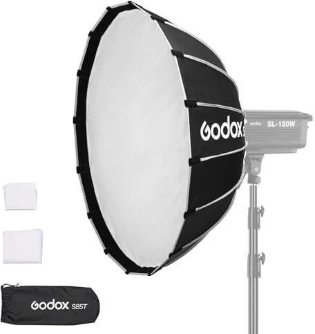 Godox Softbox 85cm 33.5 Godox S85T Bowens Mount Softbox with Diffuser & Carry Case Quick-Setup Durable Softbox, Compact for Photography Shooting/Continous Light/Strobe Flash/Portrait