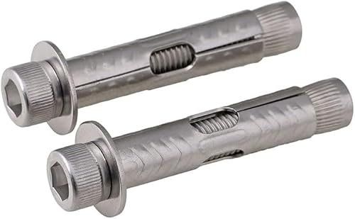 Expansionsbolzen Rawl, Ankerbolzen, Innensechskant-Erweiterungsschraube aus Edelstahl 304, Innensechskant-Erweiterung M6 M8 M10 M12 (5 Stück) (Länge: 80 mm, Größe: M12) (Farbe: 80 mm (Farbe: 80 mm) (
