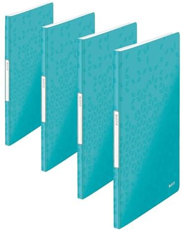 Leitz 46310051 Sichtbuch wow, A4, PP, 20 Hüllen, eisblau (Packung mit 4)