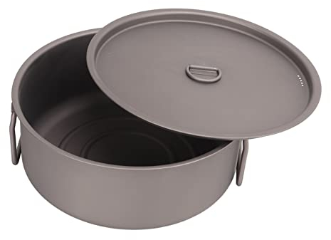 Pentole da Campeggio Pentole Portatili in Titanio con Manici Pieghevoli 3-5 Persone Utilizzano Pentole Per Campeggio All'aperto, Escursionismo, Cucina con Barbecue