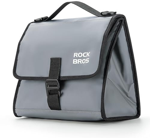 ROCKBROS Fahrradtasche, 4 l - 7 l, verstellbare Kapazität, Fahrradtasche für Brompton-Faltrad, isolierte Lunchtasche, wasserdichte Fahrrad-Aufbewahrungstasche, Crossbody-Tasche für Männer und Frauen,