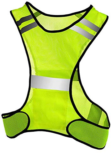Gilet de sécurité Réfléchissant, Tissu Jaune Ultra Fin de Taille Adaptable pour Les Promenades Nocturnes, la Course à Pied, la Promenade du Chien, la Moto (Yellow)