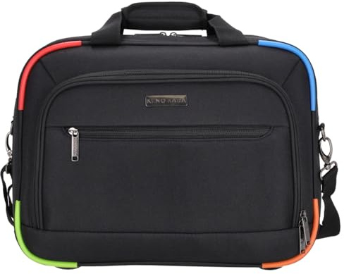 Kenorada Flugumhänger SoftLITE | praktische Begleitung für das Handgepäck | mit gepolstertem Laptopfach | Business Tasche zum Aufstecken auf Trolley (Bunte Ecken, Flugumhänger)