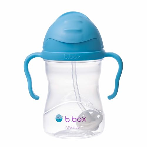 b.box Tazza con Cannuccia | Bicchiere con Cannuccia Bambino | Coperchio Scorrevole, Cannuccia Ponderata, Antigoccia e Ergonomica | Senza BPA, Lavabile in Lavastoviglie | 6+m | 240 ml