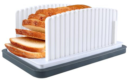 BringLuck2U Cortador de pan manual, plegable para pan y tostadas, marco de soporte ajustable para máquina de cortar herramientas para cortar pan en la cocina
