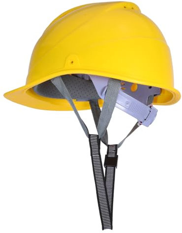 HOMOCONO Casque de Chantier Jaune en Plastique Léger Résistance aux Impacts, Conçu pour Environnements de Travail sur Sites de Construction, Protection Renforcée pour Hommes