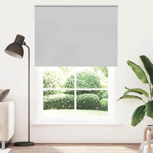 vidaXL Verdunkelungsrollo Hellgrau 150x230cm Stoffbreite 146,6cm, Rollo, Klemmfix, Thermorollo, Verdunklungsrollo, Klemmrollo, Fensterrollo