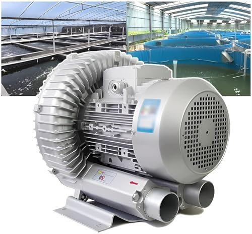 Soplador regenerativo, Soplador de Vortex de Alta presión monofásico de 220V 50Hz, Soplador de Anillo para Estanque de Peces, para soplado de Aire,220V-180W