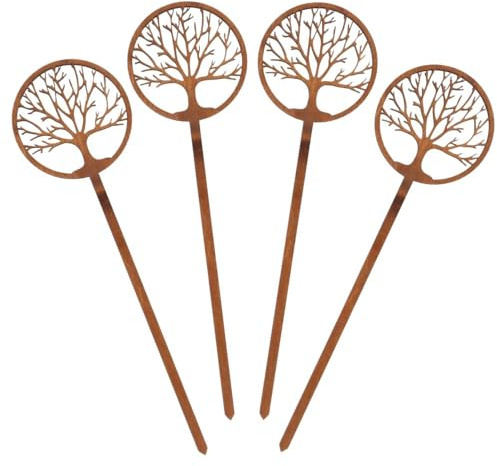 Spruchreif · Baum des Lebens aus Holz 4er Set · Blumenstecker Baum des Lebens · Esoterik Deko · Spirituelle Geschenke