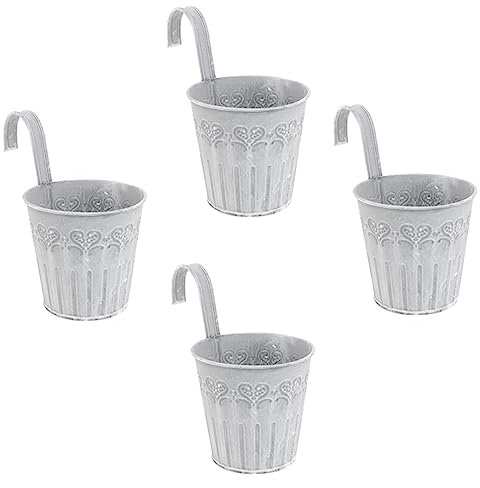 Toddmomy 4pezzi Vasi Di Fiori Ferro Vintage Da Appendere Secchiello Decorativo Per Balcone e Giardino Atmosfera Rustica Per Interni Ed Esterni