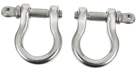 Angoily 2pcs Small Stainless Steel D-Rings Screw Shackles u Shape for DIY Leather Craft and Keychain Making, Sturdy Metal Rings for Purse and Collar Use in Crafting Projects
