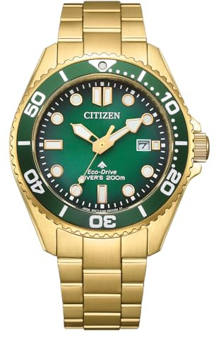 Citizen Promaster Eco-Drive Diver Herrenuhr 40.55 mm, BN0262-59W | Eco-Drive Solar, Keine Batterie Nötig, Saphirglas, 20 bar Wasserdicht, 180 Tage Gangreserve, Datum, Edelstahlband