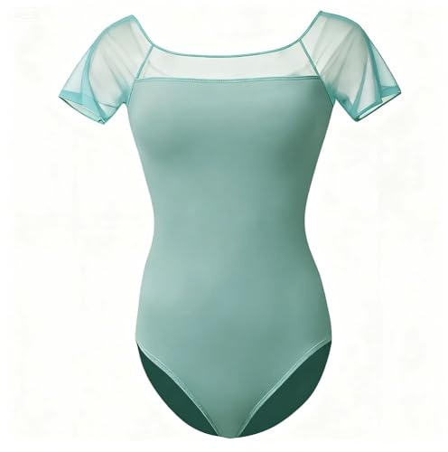 ROYAL SMEELA Body da Danza Classica per Donna Adulta con Maniche Corte in Tessuto Rete e Nylon body balletto